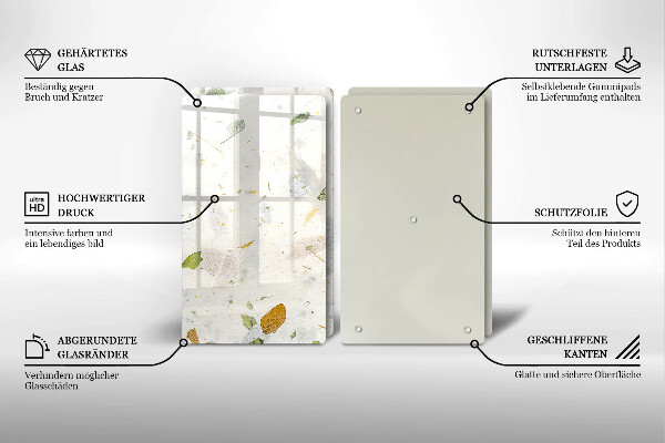 Tábua de corte de vidro Folhas caindo