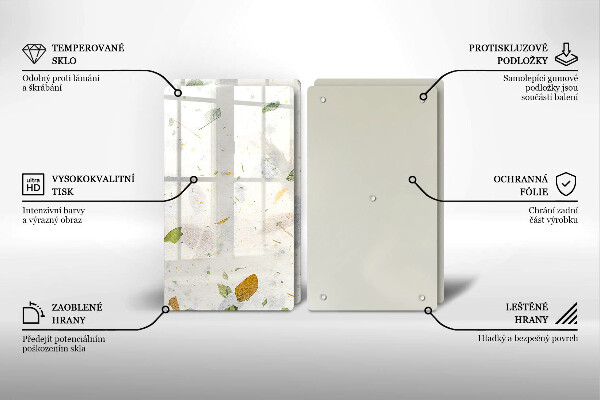 Tábua de corte de vidro Folhas caindo