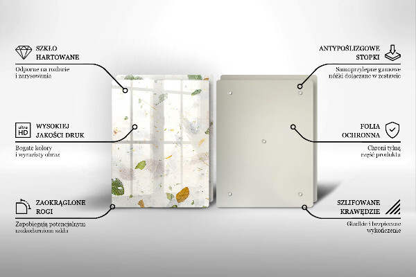 Tábua de corte de vidro Folhas caindo