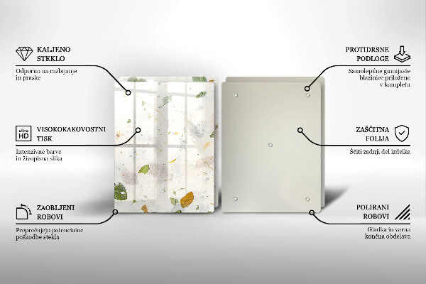 Tábua de corte de vidro Folhas caindo