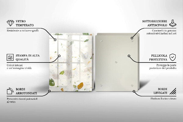 Tábua de corte de vidro Folhas caindo