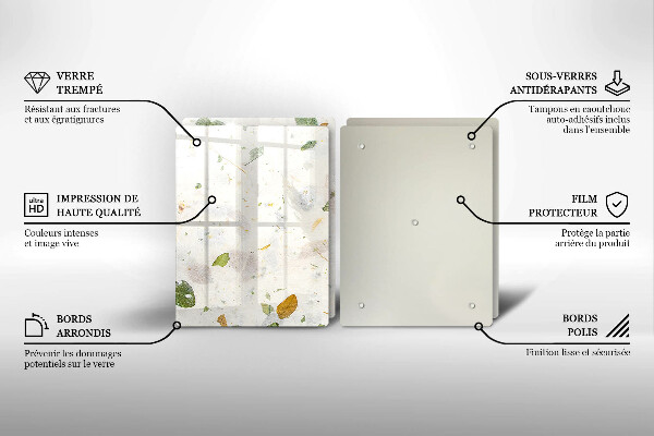 Tábua de corte de vidro Folhas caindo