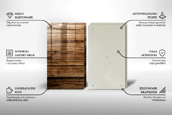 Tábua de cortar de vidro Textura de madeira