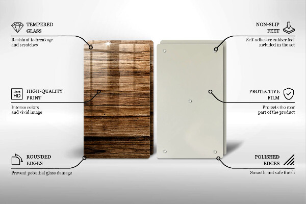 Tábua de cortar de vidro Textura de madeira