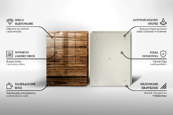 Tábua de cortar de vidro Textura de madeira