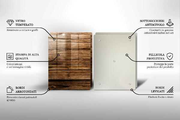 Tábua de cortar de vidro Textura de madeira