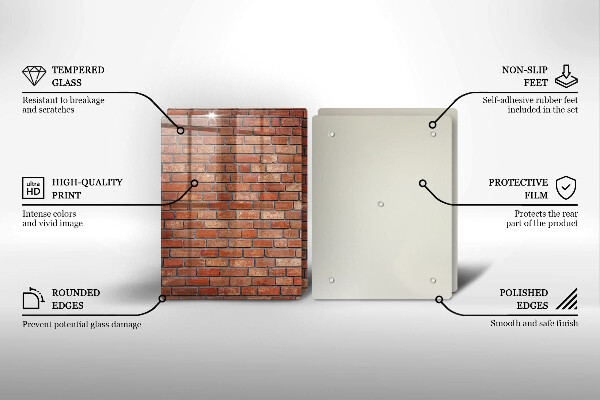 Tábua de cortar de vidro Parede de tijolos