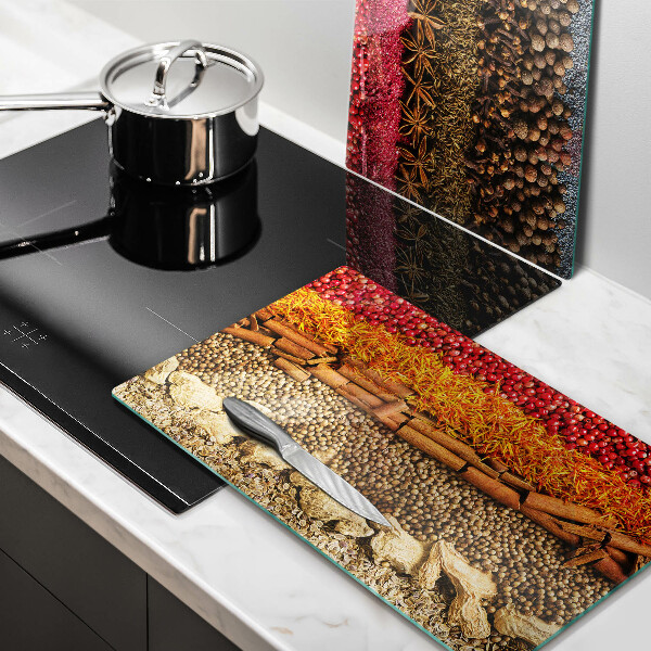 Tábua corte Especiarias coloridas