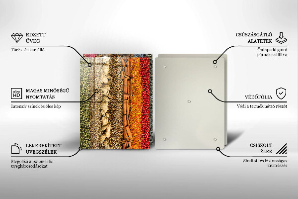 Tábua corte Especiarias coloridas