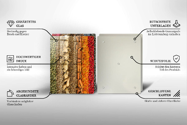 Tábua corte Especiarias coloridas