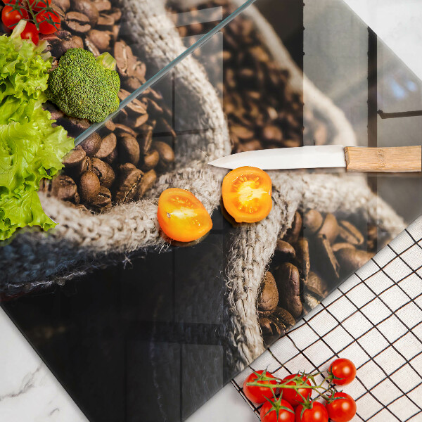 Tábua de corte de vidro Sacos de grãos de café