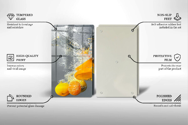 Tábua de corte Limões em água