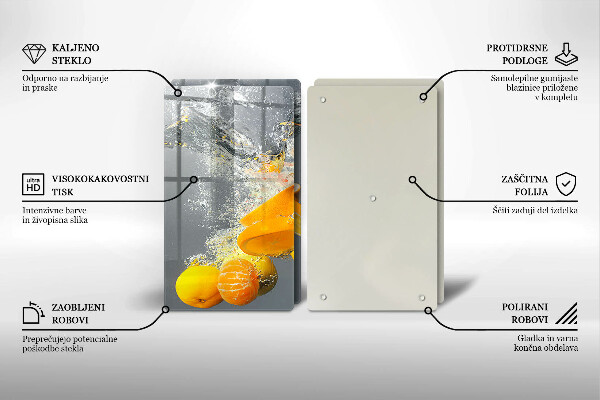 Tábua de corte Limões em água