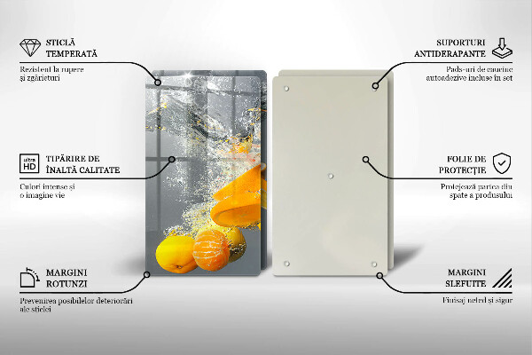 Tábua de corte Limões em água