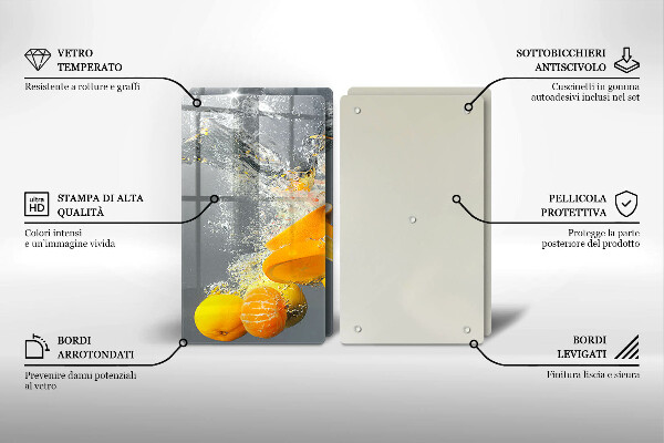 Tábua de corte Limões em água