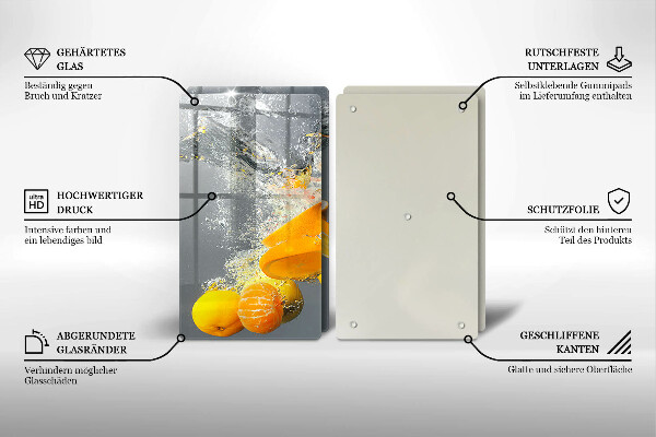 Tábua de corte Limões em água