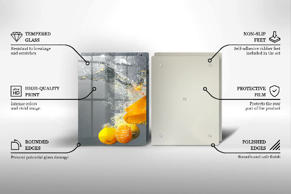 Tábua de corte Limões em água