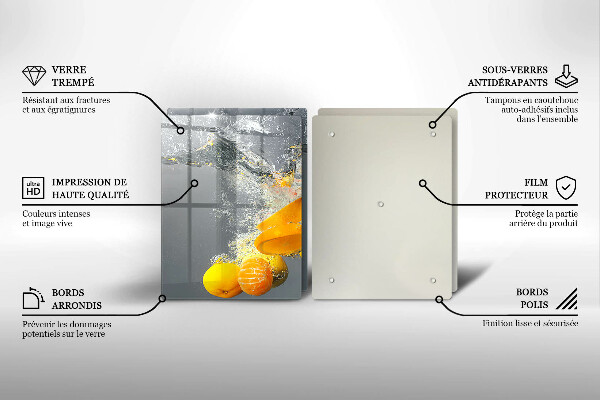 Tábua de corte Limões em água
