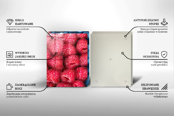 Tábua corte Framboesas e mirtilos