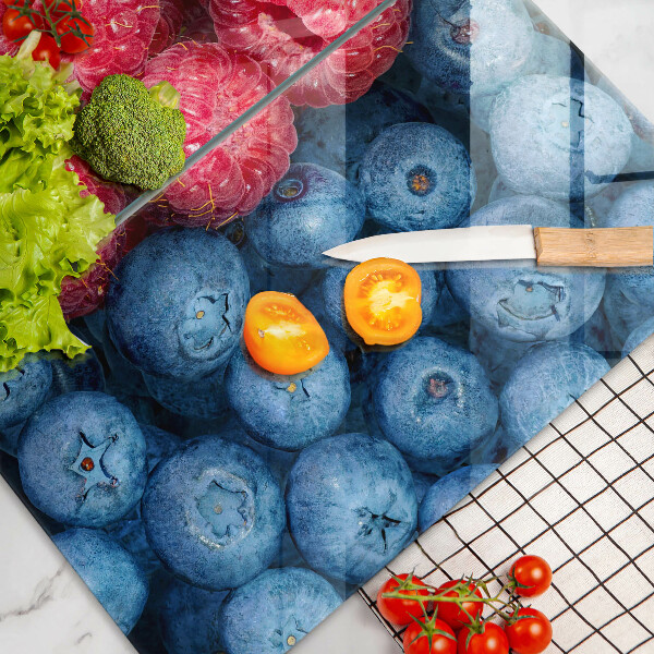 Tábua corte Framboesas e mirtilos