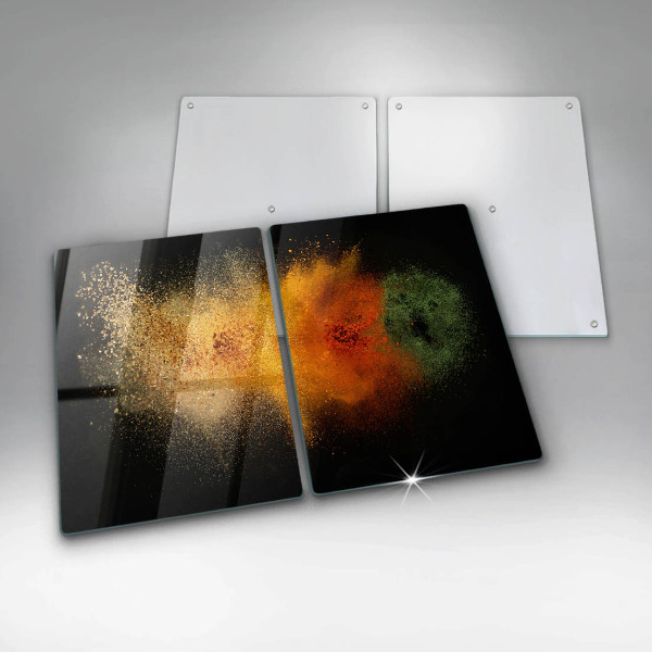 Tábua de cortar de vidro Especiarias coloridas