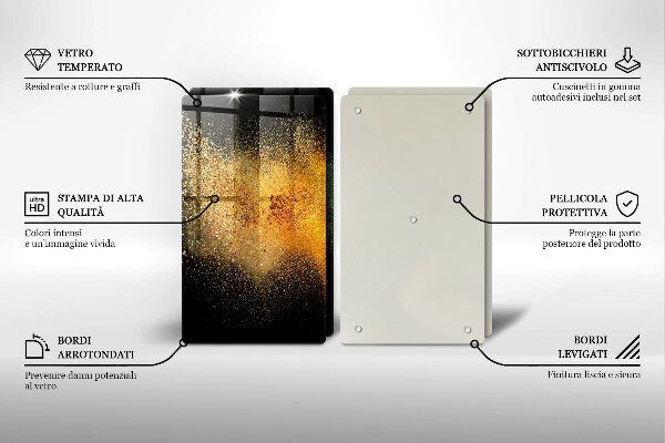 Tábua de cortar de vidro Especiarias coloridas