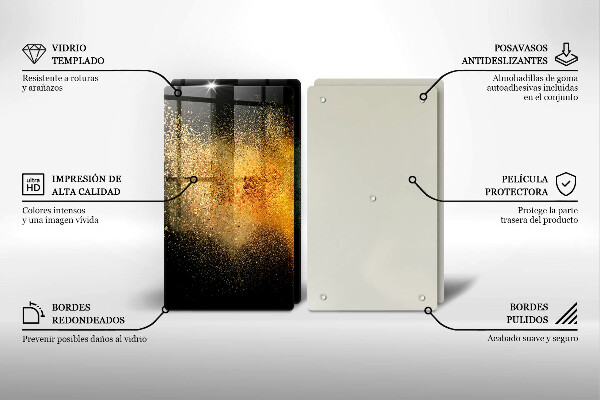 Tábua de cortar de vidro Especiarias coloridas