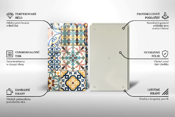Tábua de corte de vidro Azulejos decorativos