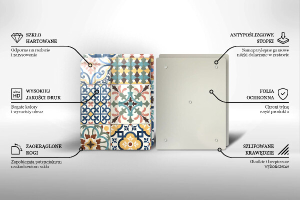 Tábua de corte de vidro Azulejos decorativos