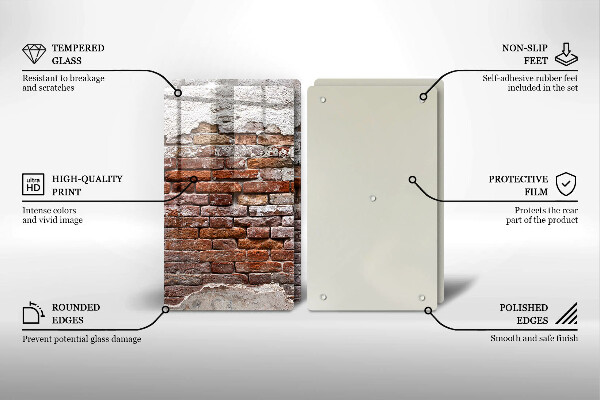 Tábua para cozinha Parede velha de tijolos e concreto