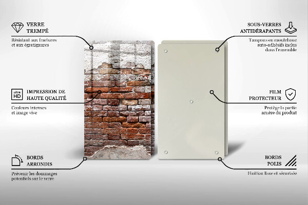 Tábua para cozinha Parede velha de tijolos e concreto