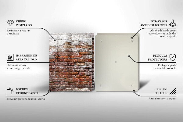 Tábua para cozinha Parede velha de tijolos e concreto
