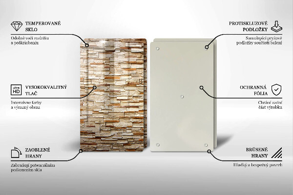 Tábua de vidro Textura de pedras decorativas