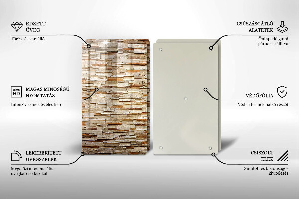 Tábua de vidro Textura de pedras decorativas