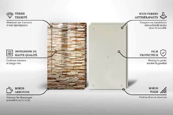 Tábua de vidro Textura de pedras decorativas