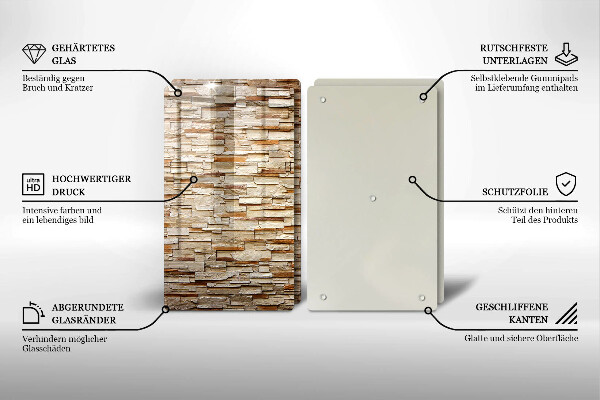 Tábua de vidro Textura de pedras decorativas