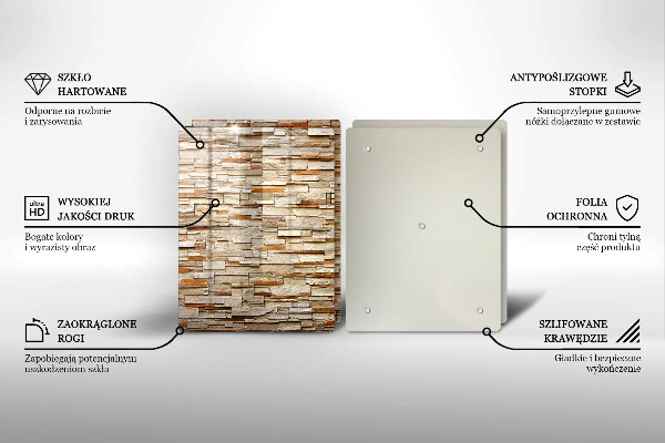 Tábua de vidro Textura de pedras decorativas