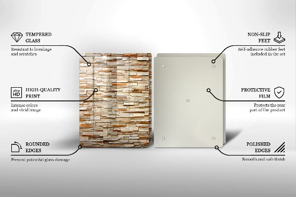 Tábua de vidro Textura de pedras decorativas