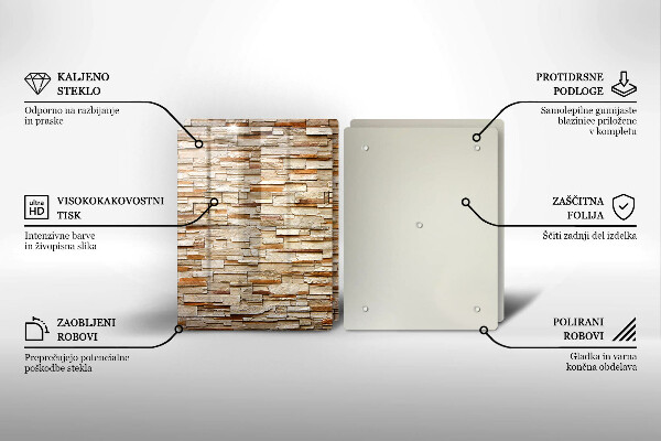 Tábua de vidro Textura de pedras decorativas