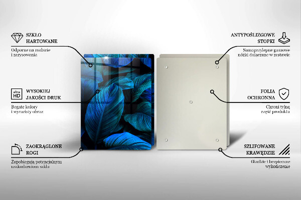 Tábua de cortar alimentos Folhas de vegetação da selva