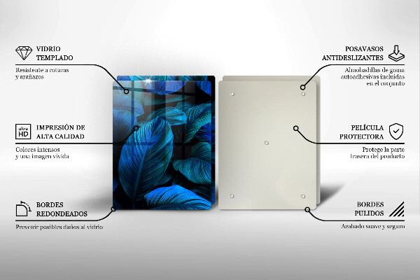 Tábua de cortar alimentos Folhas de vegetação da selva