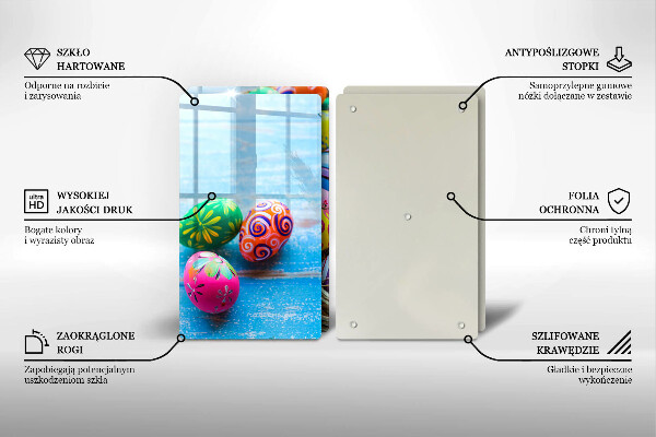 Tábua de corte de vidro ovos de páscoa