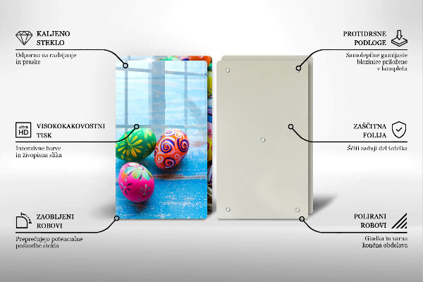 Tábua de corte de vidro ovos de páscoa