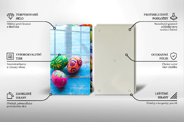 Tábua de corte de vidro ovos de páscoa