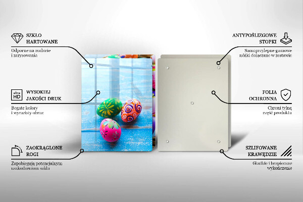 Tábua de corte de vidro ovos de páscoa