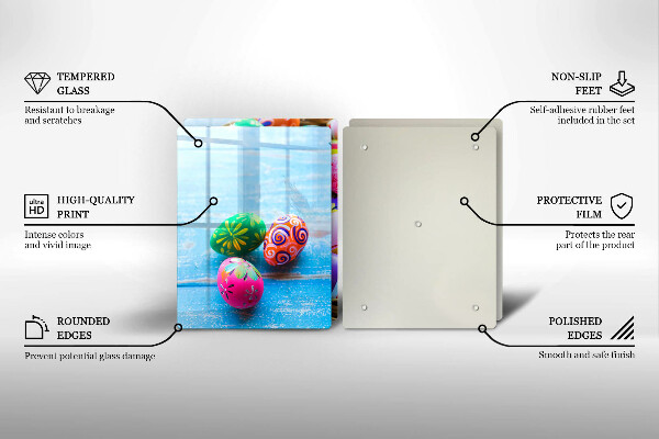 Tábua de corte de vidro ovos de páscoa