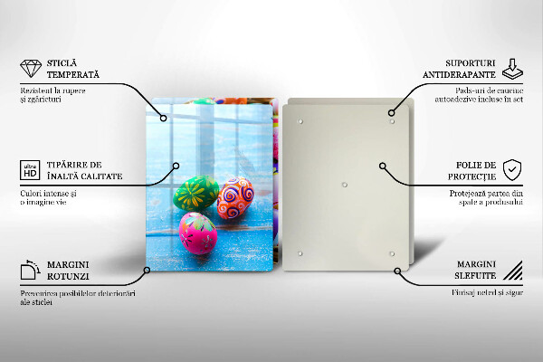 Tábua de corte de vidro ovos de páscoa