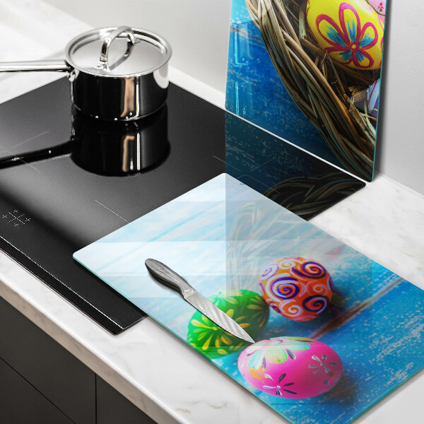 Tábua de corte de vidro ovos de páscoa