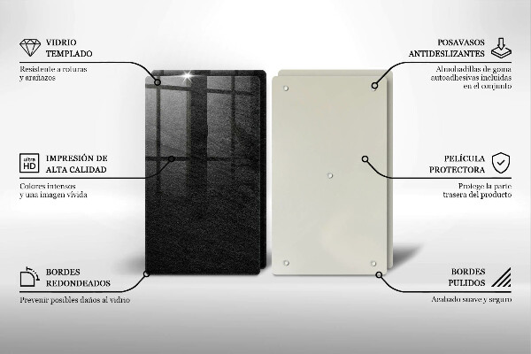 Tábua de cortar de vidro textura da rocha