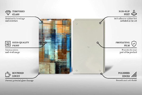 Tábua de vidro Fundo pintado